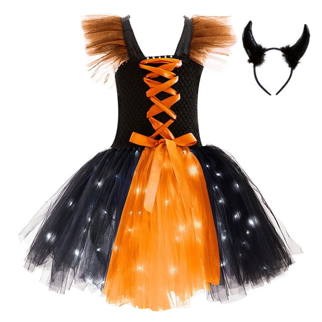 WEAIXIMIUNG Robes pour Filles Taille 10-12 Été Robe pour Tout-Petites Filles Led Sans Manches en Tulle Tutu Robe Fête