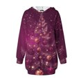thumbnail image 4 of TIMIFIS Robe Chandail à Capuche Imprimé de Noël Laid pour Femmes Robe Midi Ample à Manches Longues avec Poche Cadeaux de Noël pour Femmes, 4 of 4