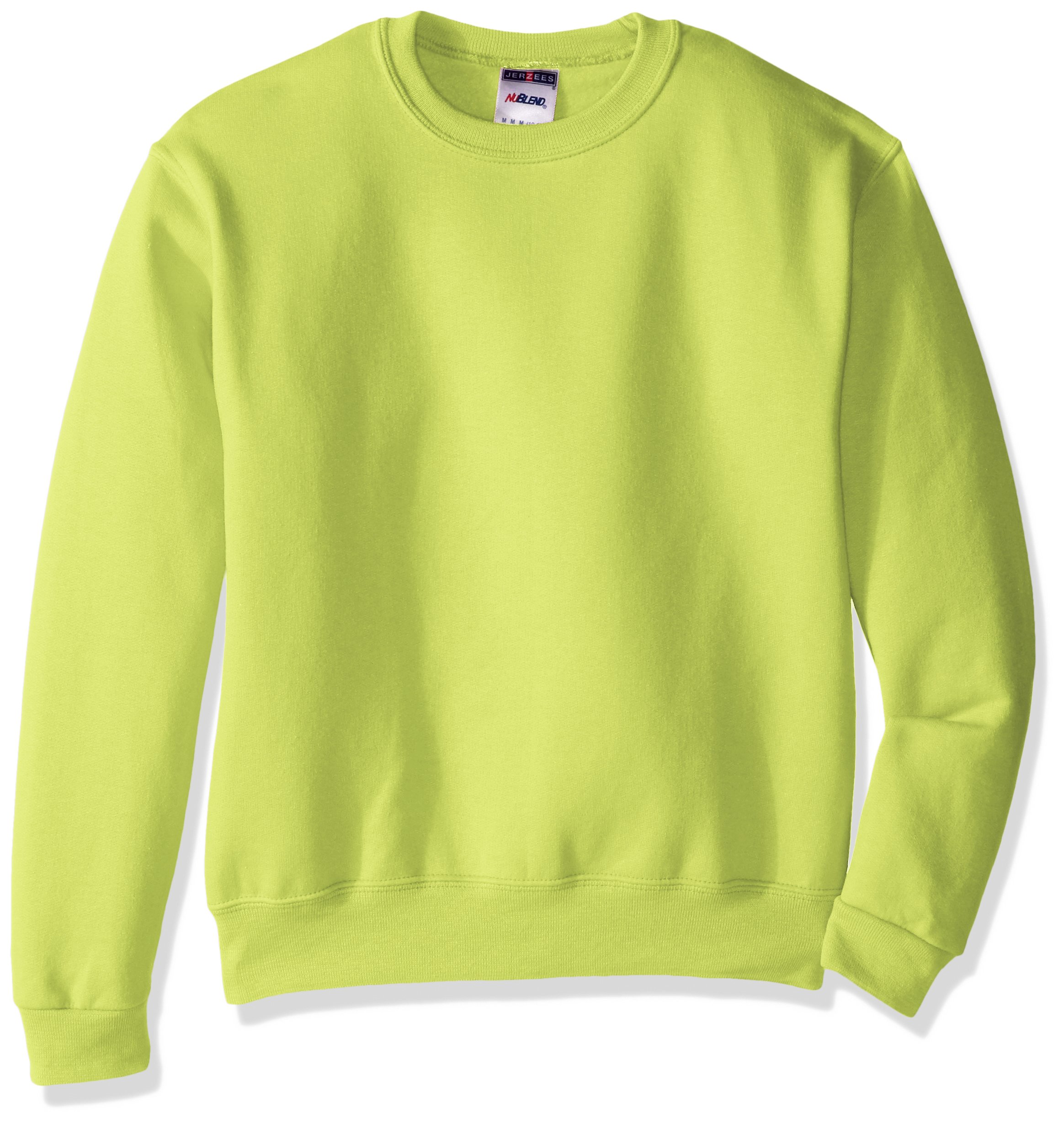 Jerzees Youth Fleece Crew Sweatshirt, Safety Green, Large