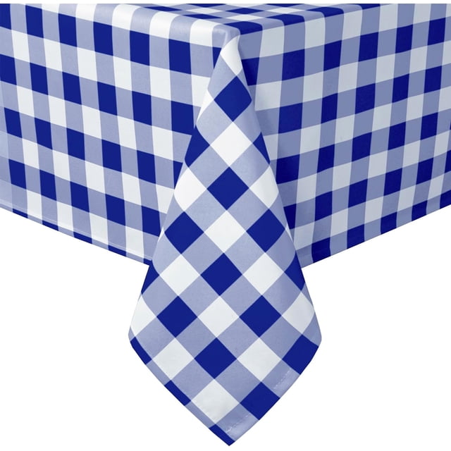 Royal Blue Checkered Tablecloth Rectangle - Wrinkle Resistant, Stain Resistant and Waterproof Gingham Table Cloth for Kitchen, Dining and Picnic, 60 x 120 Inch