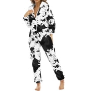 TopLLC Womens Onesies Pajamas Cute Bear Romper Flannel Onesie Pajama One Piece Zipper Short Hooded Jumpsuit Sleepwear Playsuit