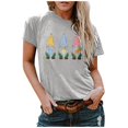 thumbnail image 1 of T-Shirts d'Été pour Femmes Grande Taille en Liquidation, Pâques, Col Rond, Imprimé Nain, T-shirt Haut à Manches Courtes, Blouse Décontractée Ample, T-shirt à Col en V pour Femmes en Liquidation, 1 of 4