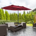 thumbnail image 2 of Outsunny Parasol de Patio Double Face de 15 Pi, Rouge Vin, 2 of 10