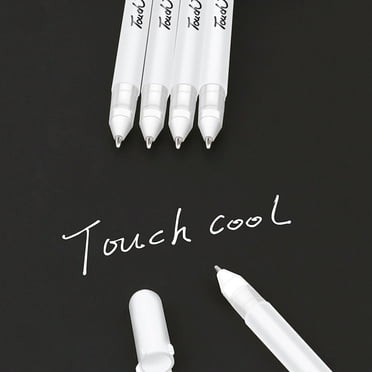 Meitianfacai White Gel Pens Fine Point Tip Gel Ink Pens for Illustration Design Black 15ml