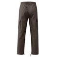 thumbnail image 5 of RKSTN Cargo Pants for Men Drawstring Solid Color Casual Multiple Pockets Trousers Outdoor Fitness Pants with Pockets, 5 of 5