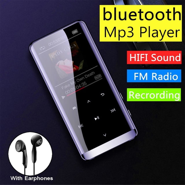 MP3 Player Bluetooth-compatible Speaker Touch Key OTG Adapter 4GB 8GB Metal MP4 MP5 MP6 Audio Recording Multi-language Recorder 8GB