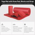 thumbnail image 2 of BalanceFrom 71x24x1 Inches Extra Thick Yoga Mat with Knee Pad and 2 Blocks, Red, 2 of 11