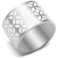 thumbnail image 1 of Anneau en Acier Inoxydable Poli Sans Placage avec Époxy, Blanc - Taille 6, 1 of 1