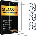 thumbnail image 1 of 3 Pack Screen Protector for iPhone 15 with 3 Pack Camera Lens Protector, 6.1 Inch HD Clear 9H Hardness Tempered Glass Film, Scratch Resistent, Easy Installation, Bubbles Free, 1 of 6