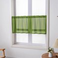 thumbnail image 3 of Innerwin Rideaux de Cuisine Déco Demi-Fenêtre Poche pour Tringle Simple Cantonnière Courte Semi-Transparente Moderne Couleur Unie Traitement de Luxe Vert L:29 Pieds' x H:24 Pieds', 3 of 5