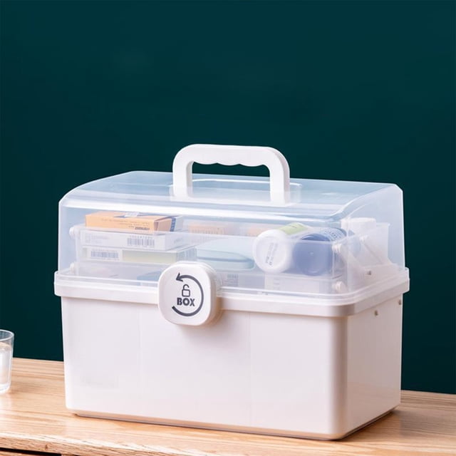 QTOCIO Home First Aid Kit Hand Helds Emergency Box Small Box Large Capacity Box For Home Use
