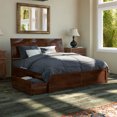 thumbnail image 1 of Portland Wood King Platform Bed with Footboard and Storage Drawers in Walnut, 1 of 7