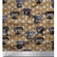 thumbnail image 1 of Soimoi Polyester Crepe Fabric Lotus & Dog Face Printed Fabric 1 Yard 42 Inch Wide, 1 of 5