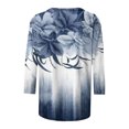 thumbnail image 4 of Pompotops T-shirt Ample Imprimé Mode Femme Manches 3/4 Mi-Longueur Col Rond Décontracté en Liquidation, 4 of 5
