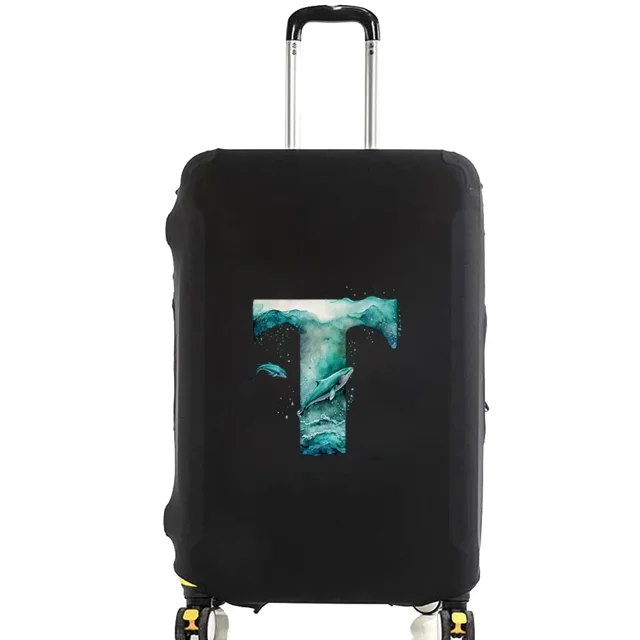 Housses de Valise Housse de Protection Valise de Voyage Anti-Rayures Housse Anti-Poussière Réutilisable Housse Anti-Poussière Lavable Motif Imprimé Poisson Lettre 8poissons Lettre T TG