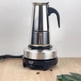 thumbnail image 1 of Ensemble de Cafetière en Acier Inoxydable de Style Européen avec Casseroles Espresso et Moka, Cuisinière Électrique 110 V, Capacité de 9 Tasses – Résistant à la Rouille, Design Compact pour la Maison, Facile à Nettoyer et Polyvalent pour le Chauffage du Lait, 1 of 5