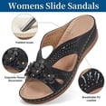 thumbnail image 4 of Mepaouo Womens Sandals Dressy Summer Low Wedge Flip Flops Comfortable Walking Beach Slip on Slides, 4 of 6