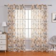 thumbnail image 1 of Geometric Print Sheer Curtains Panel • Linen Look Polyester Window• Light Filtering Grommet Top Decorative Curtains for Living Room Bedroom, 1 of 6
