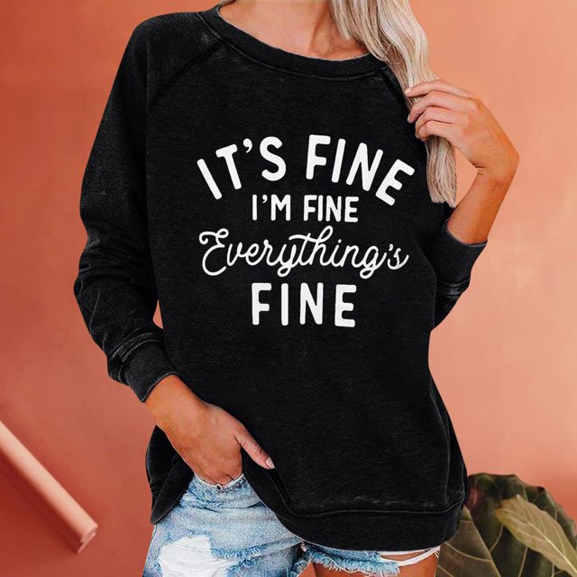 50 % de Rabais Liquidation Chandail Surdimensionné pour Femmes 2023 Hiver Aguichant Col Rond Manches Longues Poches Hauts Imprimés Chandail Sans Capuche Régulier Blouse