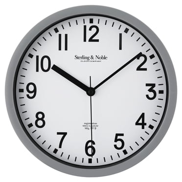 Horloge murale ronde analogique grise de 8,8 pouces pour l'intérieur HOMETRENDS