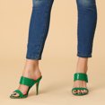 thumbnail image 2 of BLISSFUL STEP Women's Open Toe Stiletto Slide Heeled Sandals, 2 of 6