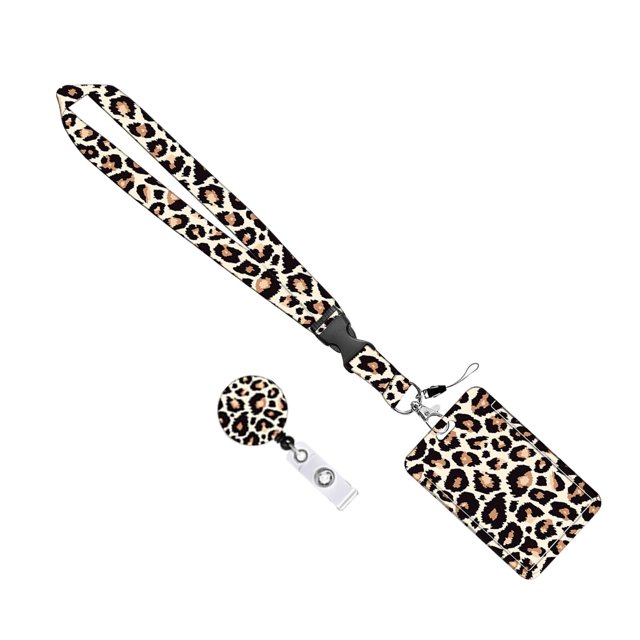 lionlar Cute ID Card Holder Lanyard with Clip Card Sleeve Accessories Hang Rope Keychain styleF
