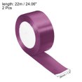 thumbnail image 2 of Unique Bargains 1.5 Inch Wide 24 Yards Satin Ribbon, 2 Pack Double Face Solid Crafts Roll for Party Home DIY Wrapping Decoration, Lilac Purple, 2 of 6