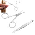 thumbnail image 4 of Professional Nose Hair Clipper Set, Stainless Steel Portable Eyebrow Scissors And Tweezers Small  For Triming The Hair, 4 of 8