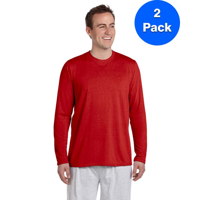 Gildan T-Shirt à Manches Longues Performance pour Hommes - G424 (Lot de 2)