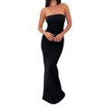 thumbnail image 4 of Faithtur Robe Sans Manches Épaules Dénudées pour Femmes Été Élégante Robe Moulante de Cocktail Mode Urbaine de Plage, 4 of 7