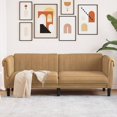 thumbnail image 1 of vidaXL Sofa 3 Places Brun Cuir Suédé Synthétique, 1 of 5