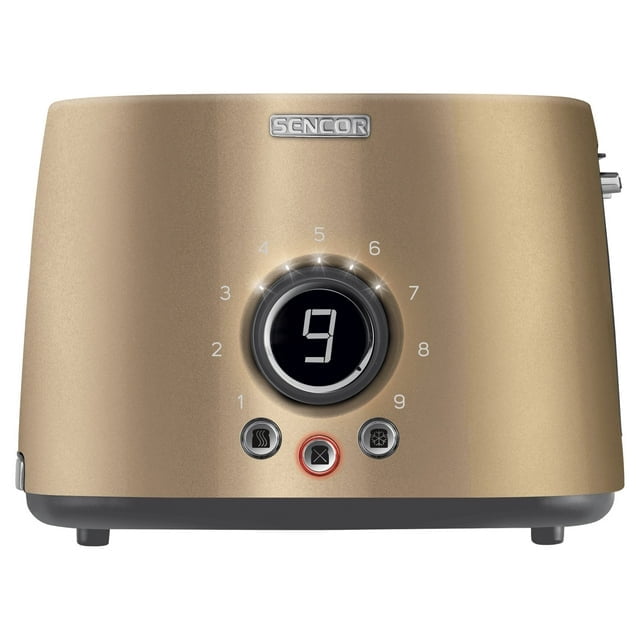 Sencor STS-6056GD 2-Slice Premium Metallic Toaster with Digital Button and Toaster Rack (Gold)