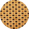 thumbnail image 1 of Ahgly Company Tapis d'Intérieur Ronds Abstraits Orientaux Orange, 5 Pieds Rond, 1 of 6