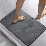 RRJ Diatomite Bath Mat, Water Absorbent Fast Dry Bathroom Rug, Non Slip Kitchen Toilet Door Mat, Soft Rubber Floor Mat for Shower Tub Laundry Room Decor
