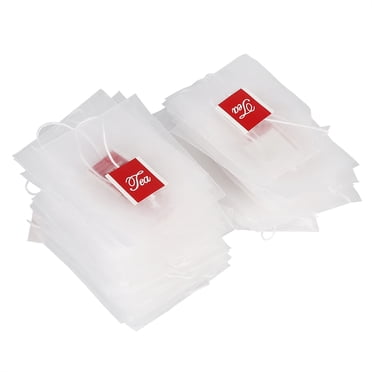 100 pcs Disposable Tea Filter Bags Empty with Drawstring Paper Herb Spice Filter Strainer for Loose Tea Cooking, Soaking Medicinal Liquor, Coffee Filter