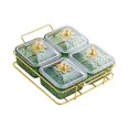 thumbnail image 1 of veasfak Candy Nut Serving Container Divided Serving Dishes for Dried Fruit Appetizer 4 Grid Green, 1 of 9