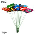 thumbnail image 2 of Koszal 50Pcs PVC Simulation Simple Couche Tiges Papillon Jardin Pelouse Décoration de la Maison, 2 of 7