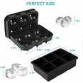 thumbnail image 2 of Ice Cube Trays Silicone Set of 2, Sphere Ice Ball Maker with Lid and Large Square Ice Cube Molds for Whiskey, Reusable and BPA Free (Ice Cube Trays Silicone Set of 2), 2 of 9