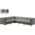 thumbnail image 3 of Meridian Furniture Alina Sectionnel Modulaire en Velours Gris, 3 of 20