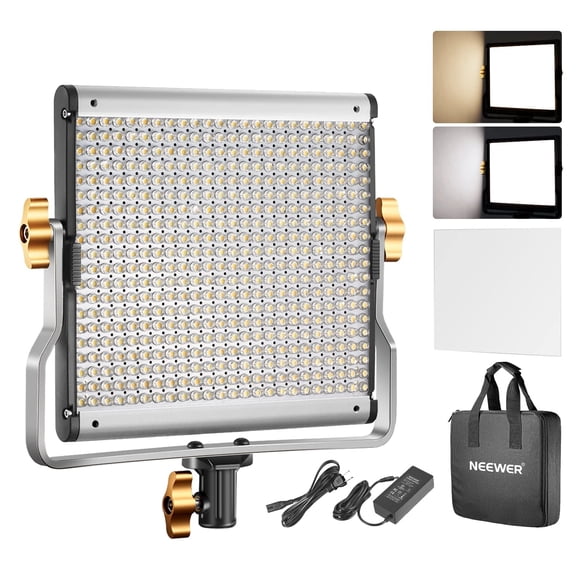 Neewer Lampe DEL Bicolore à Intensité Réglable avec Support en U, Lumière Vidéo Professionnelle pour Studio, Trousse d'Éclairage pour Photographie Vidéo Extérieure YouTube, Cadre en Métal Durable,