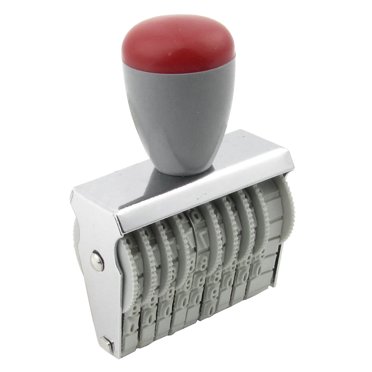 Office 9 Band Rubber 0-9 Numbers Digit Numbering Stamp Gray Red