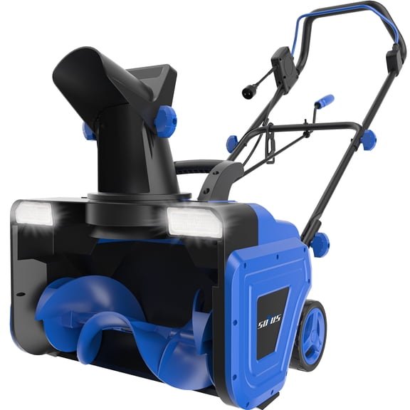 SOYUS Corded Electric Snow Blower, 20'' Cleaning Path, 15A Motor, Dual LED Lights, Electric Snow Thrower with 25ft Throwing Distance, Adjustable Chute for Driveway, Sidewalk, and Walkway
