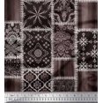 thumbnail image 1 of Soimoi polyester Crepe Fabric Paisley,Mandala & Quatrefoil Patchwork Decor Fabric Printed Yard 52 Inch Wide, 1 of 3