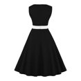 thumbnail image 4 of Fshaion Robe d'Été pour Femmes 2024 Grande Taille Robe à Couleurs Contrastées Sans Manches à Col en V Robe Aguichant Liquidation à Moins de 10!, 4 of 4