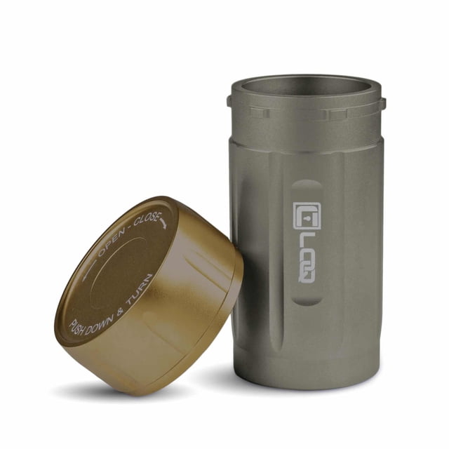 Corloq EDC120 Rugged Sealed Everyday Carry Storage Container, 120 CC, High Strength Zytel, Gray Body, Tan Cap