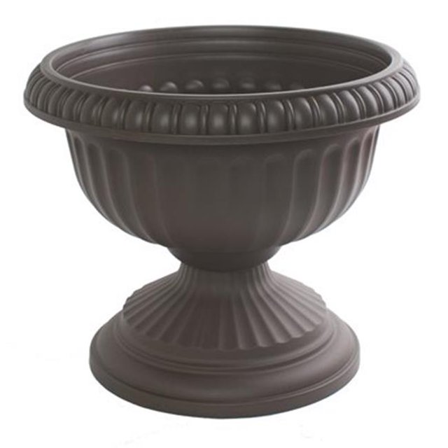 Bloem 256832 12 in. Grecian Plastic Urn, Charcoal