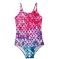 thumbnail image 1 of Sunnyoo Toddler Girls One-Piece Swimsuit Scales Print Quick Drying Bathing Suit, 1 of 2