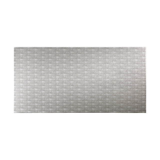 Fasade Hammered Crosshatch Silver Wall Panel 4' x 8'