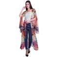 thumbnail image 2 of Moomaya Cardigan Long en Georgette de Viscose Imprimée à Manches Fendues pour Femmes, 2 of 5