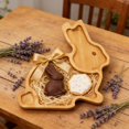 thumbnail image 1 of karymi Rustic Wooden Serving Tray Shaped Like Rabbit and Carrot Multicolor Natural Finish Decorative for Easter Candy Snacks Table Centerpiece 12x12x0.7in Party Favors, 1 of 6